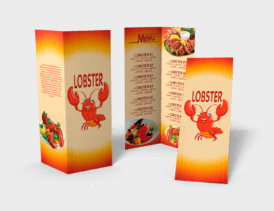 Cardápio com 1 Vinco Couchê 300g Sem Verniz A4  - 4x4 - 25 unid