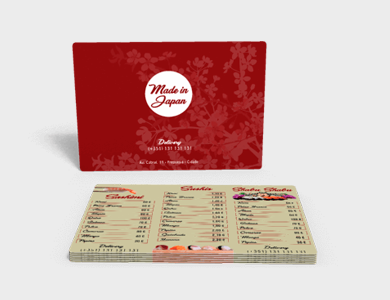 Cardápio em PVC 0,5mm Fosco Frente e Verso 30x45cm 1 Folha - 4x4 - 100 unid