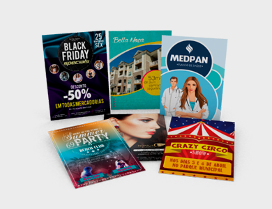 Cartaz Couchê Fosco 170g Sem Verniz 45x21cm - 4x0 - 10 unid