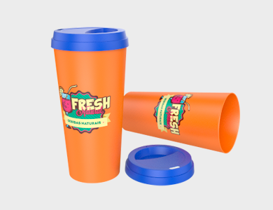 Copo Caldereta Eco com Tampa Café 520ml - 1 Cor de Impressão - 1x1 - 500 unid